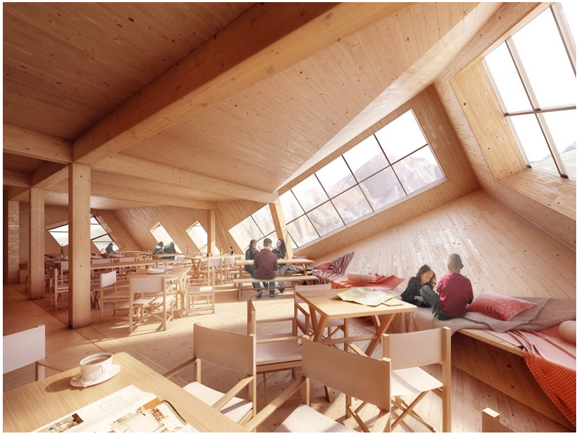 L'interieur de la maison tombee du ciel