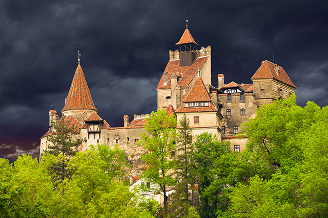 Beautiful Dracula castle, the famous legendary and medieval cast