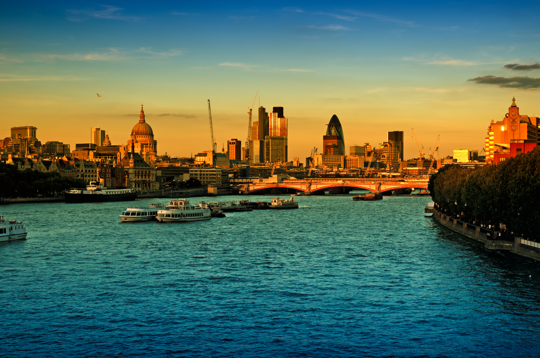 City of London at sunset.